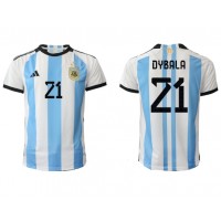 Argentina Paulo Dybala #21 Hjemmebanetrøje VM 2022 Kortærmet